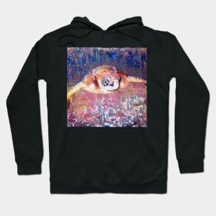 Cute turtle painting (sea turtle, ocean, sea and beach) Hoodie